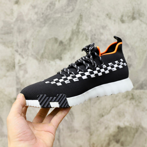 HM FLEX SLIP-ON SNEAKER BLACK AND WHITE WOVEN FABRIC