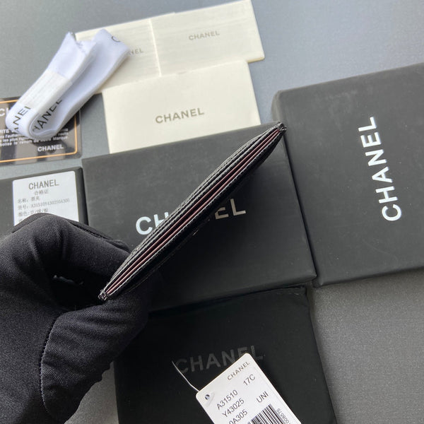 CC Classic Card Holder Black Caviar Sliver Steel 173999