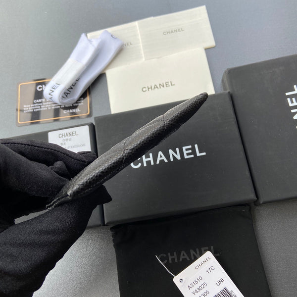 CC Classic Card Holder Black Caviar Sliver Steel 173999