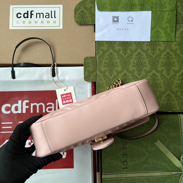 gg marmont 26cm nude mattelasse leather gold hardware