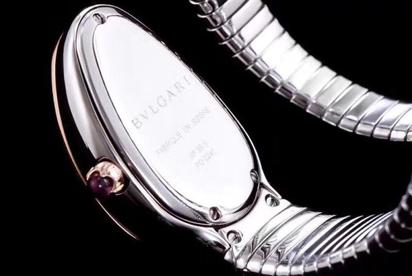 SERPENTI TUBOGAS 35MM PINK GOLD SILVER DIAMOND BEZEL