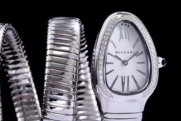 serpenti tubogas 35mm acciaio inossidabile lunetta diamantata doppia spirale