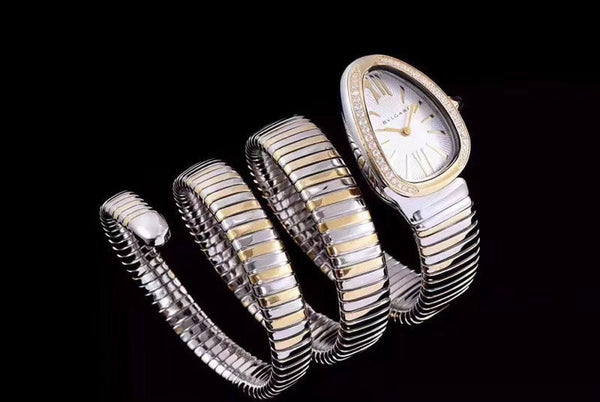 serpenti tubogas 35mm gold silver double spiral