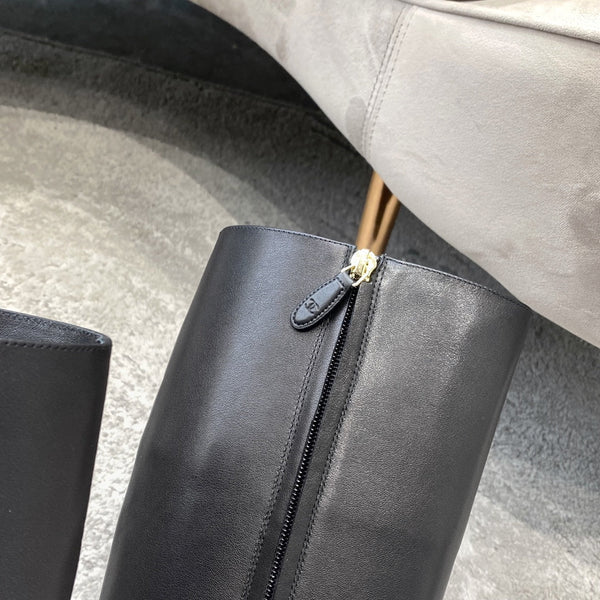 CC 25 Chain High Boots 30mm Black Calfskin 527576