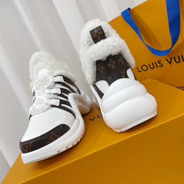 LV Archlight Sneaker White Mix Dark Brown Monogram Fabric