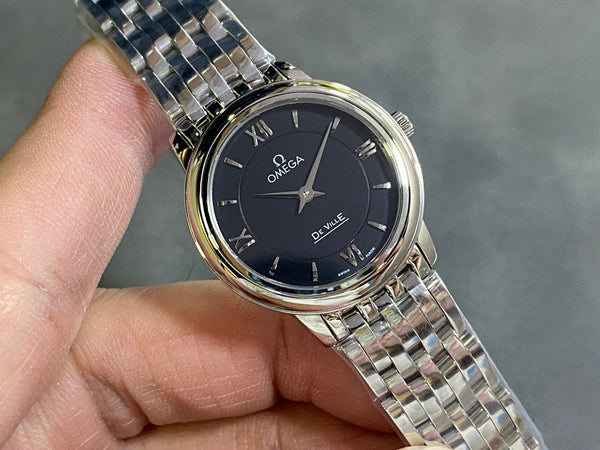 Omega De Ville 27.4mm Silver Black Dial