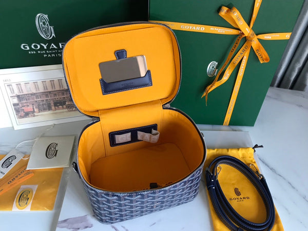 BORSA DA BAGNO MUSE 20 IN TELA GOYARDINE BLU NAVY