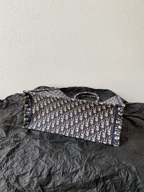 cd large book tote 42cm oblique embroidery calfskin