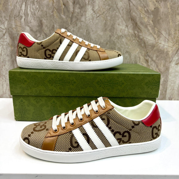 Sneaker da uomo GG x Adidas in tela marrone 525938
