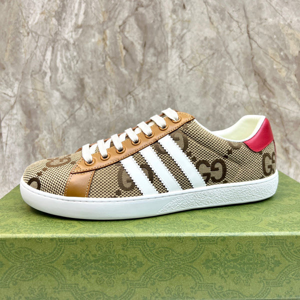 Sneaker da uomo GG x Adidas in tela marrone 525938