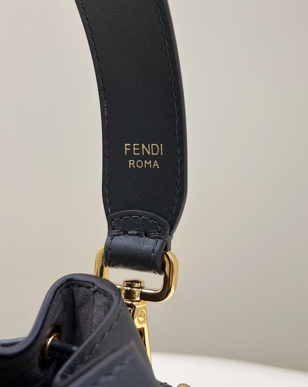 BORSA MON TRESOR MINI 18 IN TESSUTO FF NERO GRIGIO MISTO CON FERRAMENTA ORO