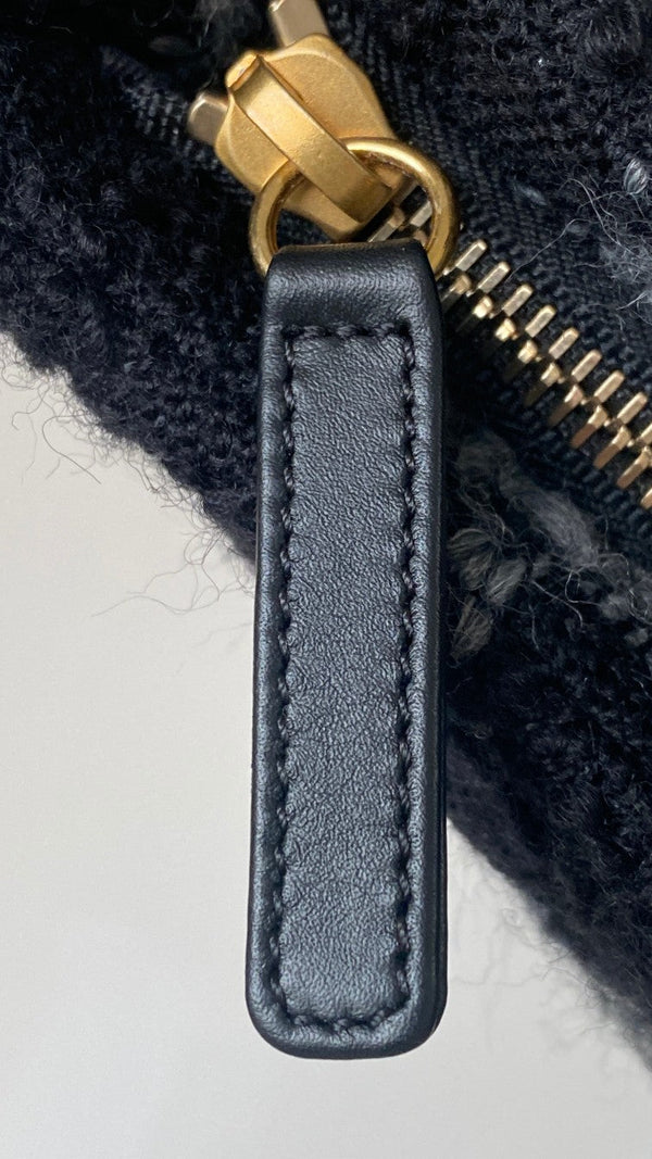 CC 2025 hobo handbag 24 black gray wool