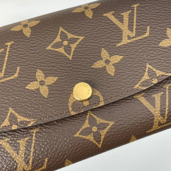 LV M60696 Emilie Wallet Brown Red Monogram Canvas 221661