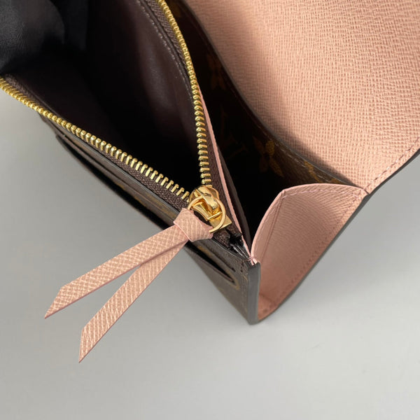Portafoglio LV M60696 Emilie in tela monogramma marrone rosa 221664