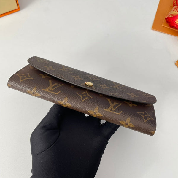 Portafoglio LV M60696 Emilie in tela monogramma marrone rosa 221664