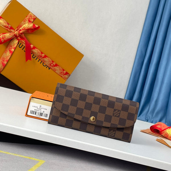 LV N60214 Emilie Wallet Brown Pink Monogram Canvas 221665