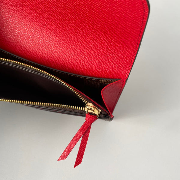 LV N63544 Emilie Wallet Brown Red Monogram Canvas 221666