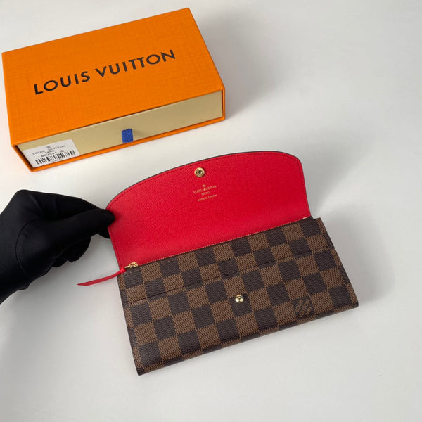 LV N63544 Emilie Wallet Brown Red Monogram Canvas 221666