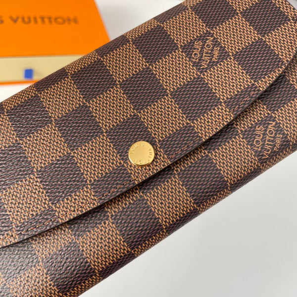 LV N63544 Emilie Wallet Brown Red Monogram Canvas 221666