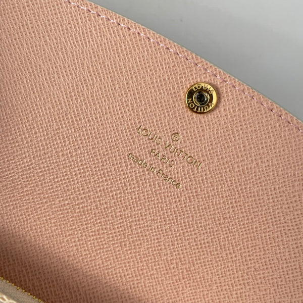 Portafoglio LV N41625 Emilie in tela monogrammata rosa balletto bianco 221667