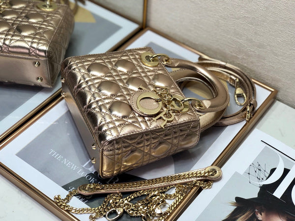 mini lady 17 agnello metallizzato viola chiaro