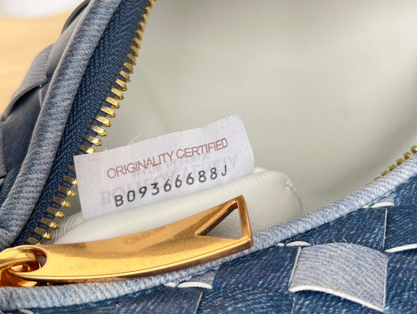 mini jodie 28 blu denim pelle di agnello