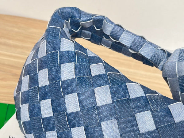 mini jodie 28 blu denim pelle di agnello