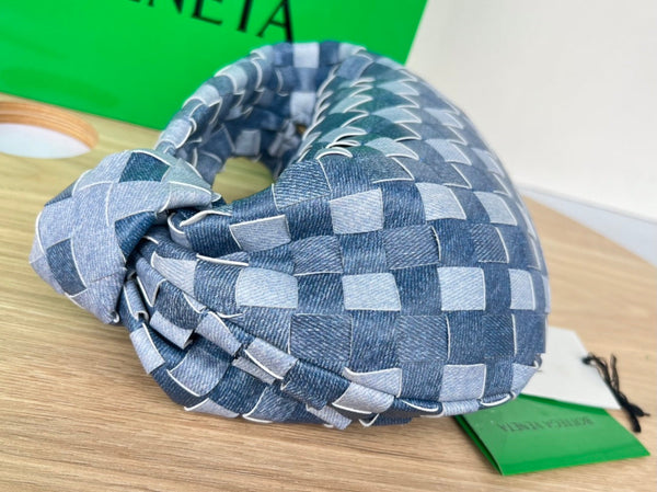 mini jodie 28 blu denim pelle di agnello