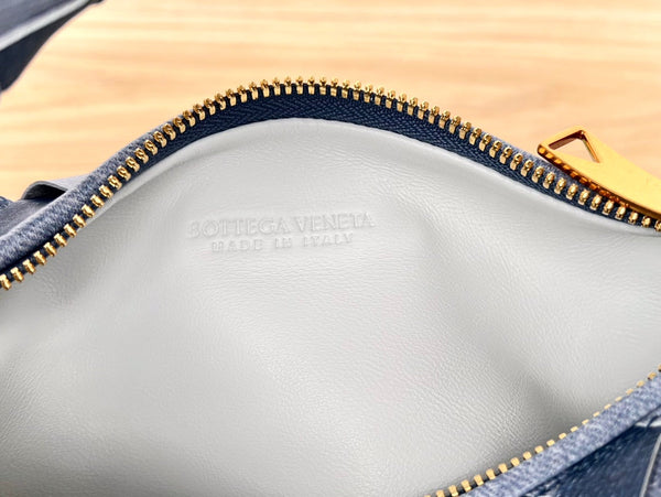 mini jodie 28 blu denim pelle di agnello