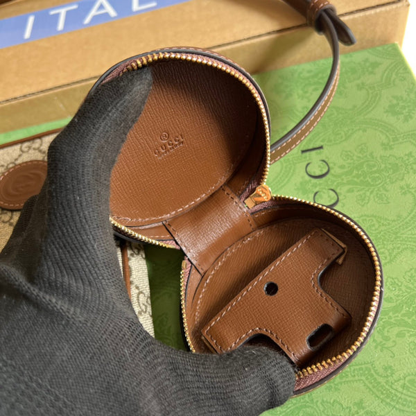 MINI BAG 17 IN VITELLO MARRONE E TELA BEIGE