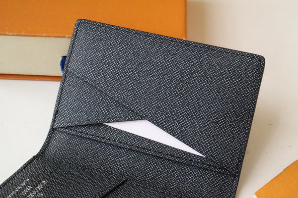 LV Logo Pocket Organiser Black Blue Monogram Canvas 182772