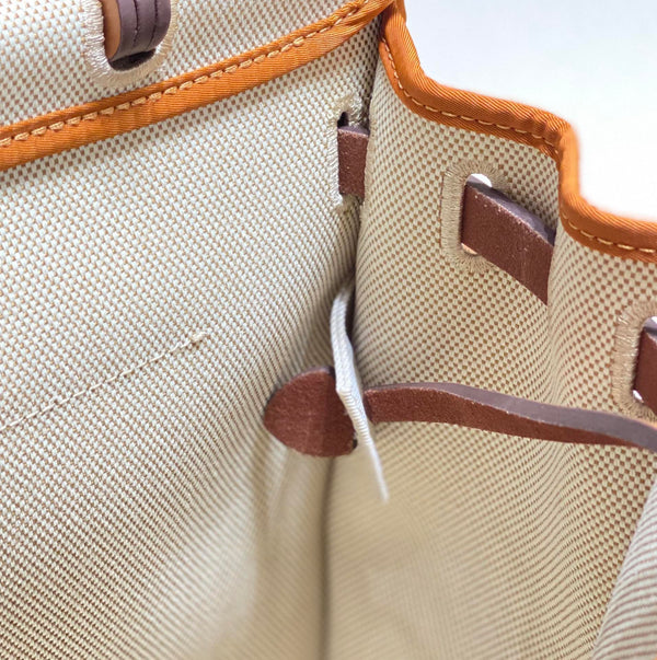 Herbag 31 Toile White Canvas Gold Pelle di vacchetta