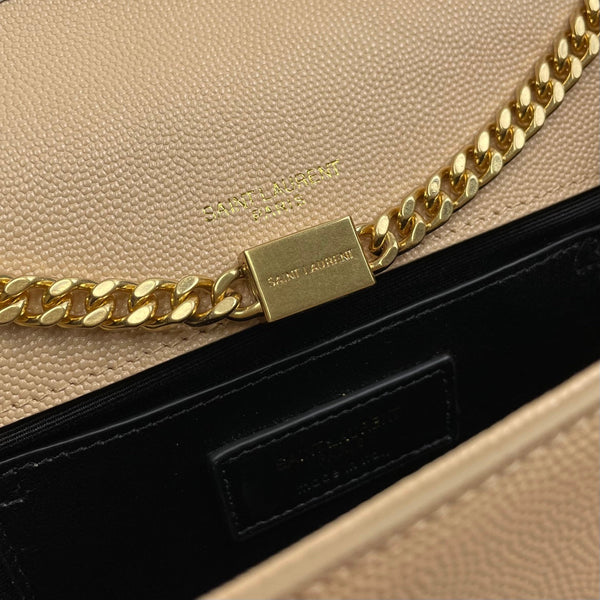 kate medium 24cm veau grainé beige métallerie dorée