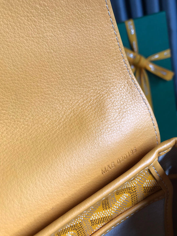 ZAINO ALPIN MINI 21 IN PELLE DI AGNELLO GIALLA E TELA GOYARDINE