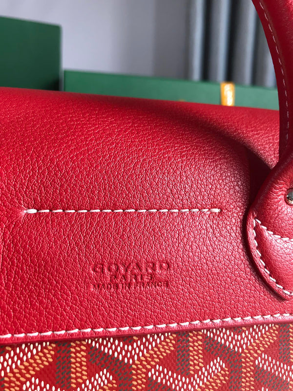 ZAINO ALPIN MINI 21 IN PELLE DI AGNELLO ROSSA CLASSICA E TELA GOYARDINE