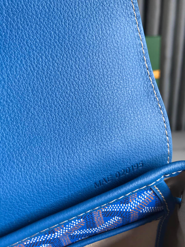 ZAINO ALPIN MINI 21 IN PELLE DI AGNELLO BLU ZAFFIRO E TELA GOYARDINE