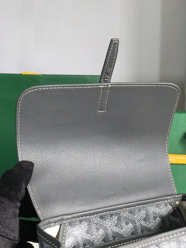 ZAINO ALPIN MINI 21 IN PELLE DI AGNELLO GRIGIA E TELA GOYARDINE