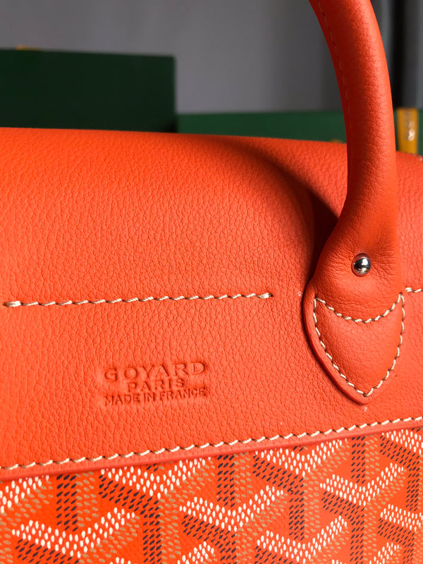 ZAINO ALPIN MINI 21 IN AGNELLO ARANCIONE E TELA GOYARDINE