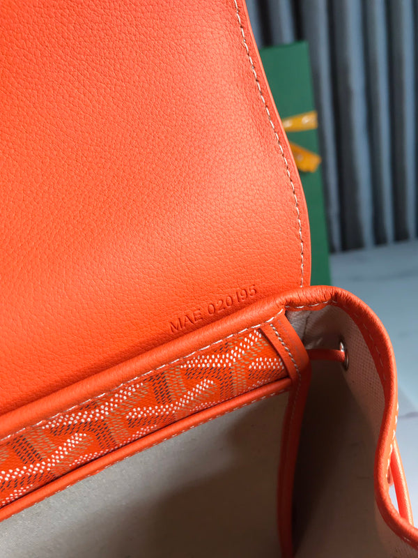 ZAINO ALPIN MINI 21 IN AGNELLO ARANCIONE E TELA GOYARDINE