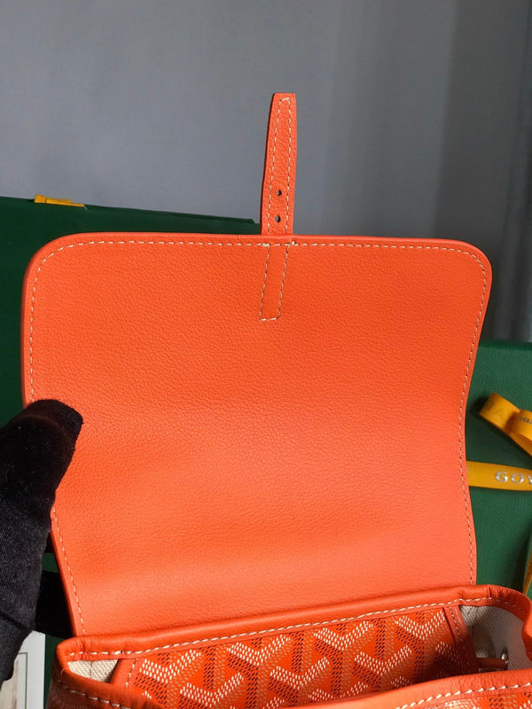 ZAINO ALPIN MINI 21 IN AGNELLO ARANCIONE E TELA GOYARDINE