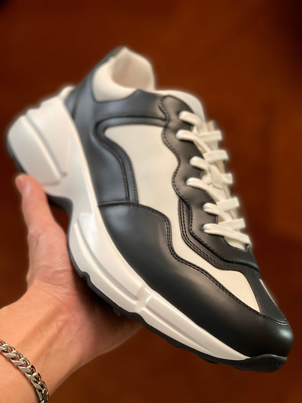 Sneaker GG Rhyton da uomo in pelle di mucca 524505