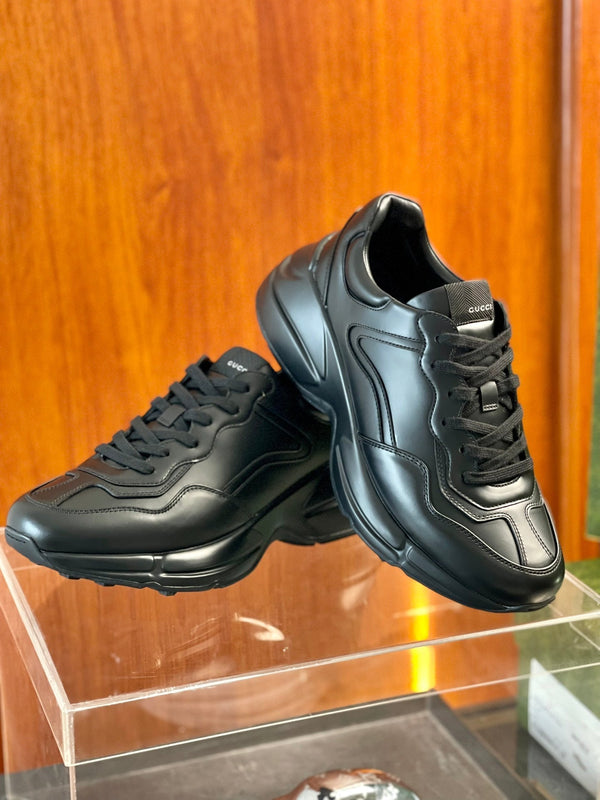 Sneaker GG Rhyton da uomo in pelle di mucca 524505