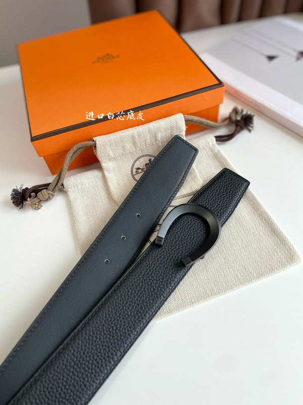 FIBBIA PER CINTURA LUCK E CINTURINO REVERSIBILE IN PELLE NERA 38 MM FERRAMENTA NERA