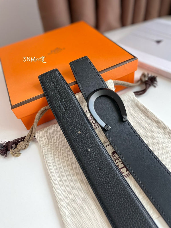 FIBBIA PER CINTURA LUCK E CINTURINO REVERSIBILE IN PELLE NERA 38 MM FERRAMENTA NERA