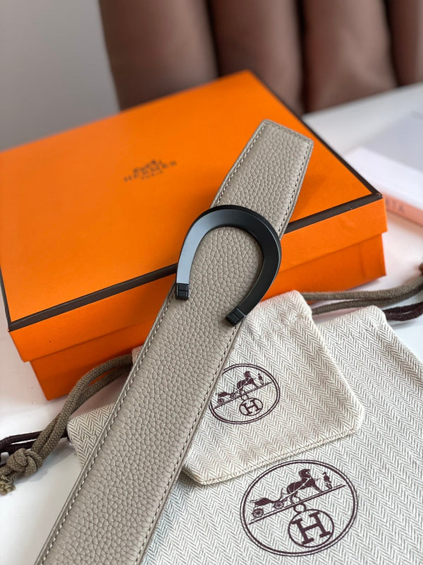 FIBBIA PER CINTURA LUCK E CINTURINO REVERSIBILE IN PELLE MARRONE KAKI 38 MM FERRAMENTA NERA