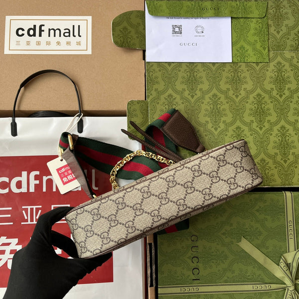 Gucci Ophidia Bag Brown Beige Leather Canvas 239804