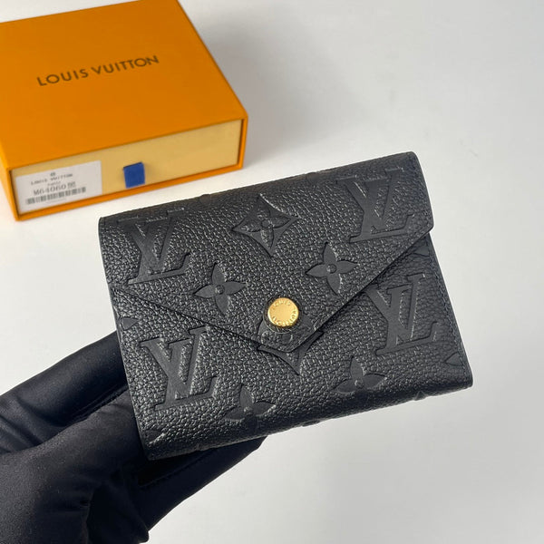 LV M64060 Victorine Wallet Black Monogram Empreinte Leather 221681