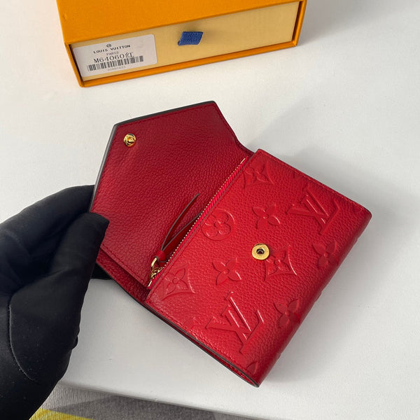 LV M64060 Victorine Wallet Red Monogram Empreinte Leather 221682