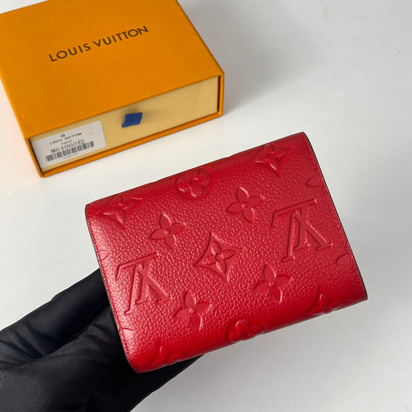 LV M64060 Victorine Wallet Red Monogram Empreinte Leather 221682