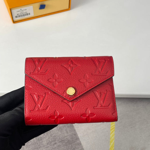 LV M64060 Victorine Wallet Red Monogram Empreinte Leather 221682